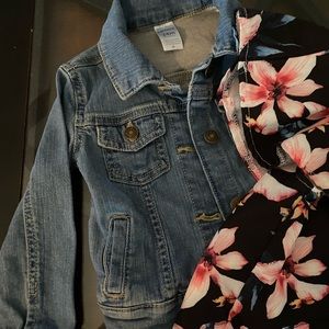 Carter’s Jean Jacket 24M Girls Floral Onesie